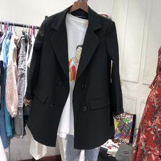 网红男款白色西装外套